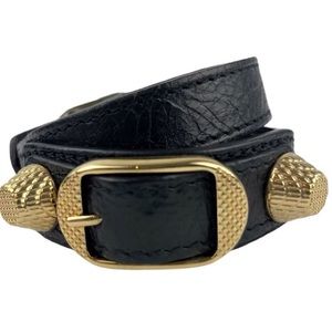 Balenciaga Arena leather triple tour bracelet